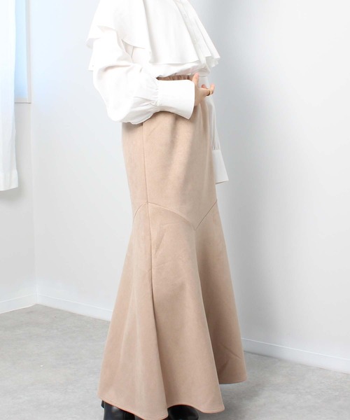 toucher du brise（トゥシェドブリーズ）の「【アシンメトリー切替が大人っぽい】 フレア マーメイドスカート（スカート・レディース・グリーン/グレー/ブラック/オフホワイト・M）」の22枚目の写真