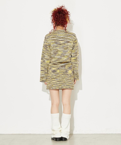 X-girl(エックスガール)の「MELANGE KNIT MINI SKIRT(スカート・レディース・ブラック/イエロー/グリーン・ONE SIZE)」の13枚目の写真