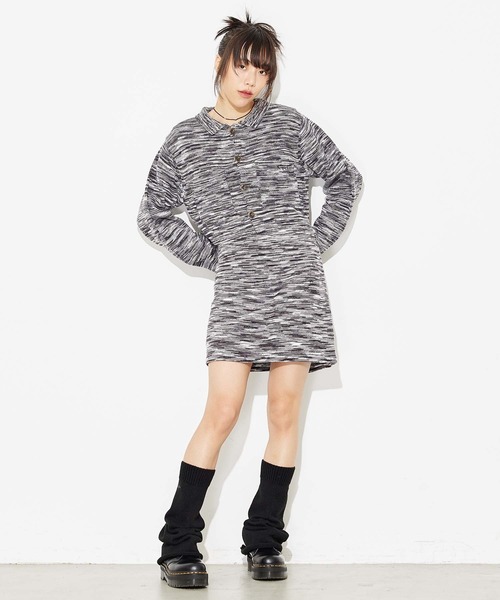 X-girl(エックスガール)の「MELANGE KNIT MINI SKIRT(スカート・レディース・ブラック/イエロー/グリーン・ONE SIZE)」の14枚目の写真