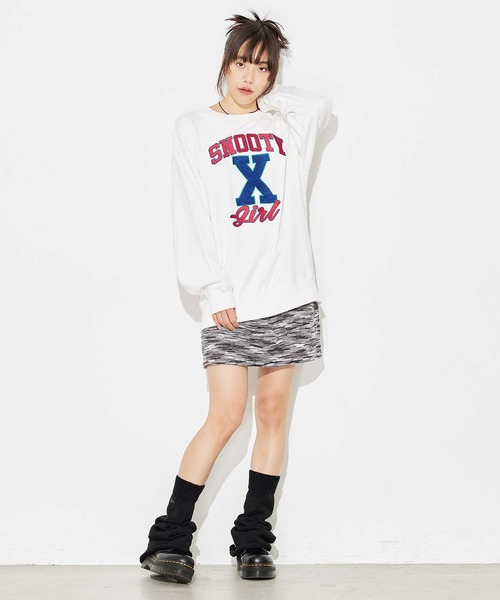 X-girl(エックスガール)の「MELANGE KNIT MINI SKIRT(スカート・レディース・ブラック/イエロー/グリーン・ONE SIZE)」の15枚目の写真