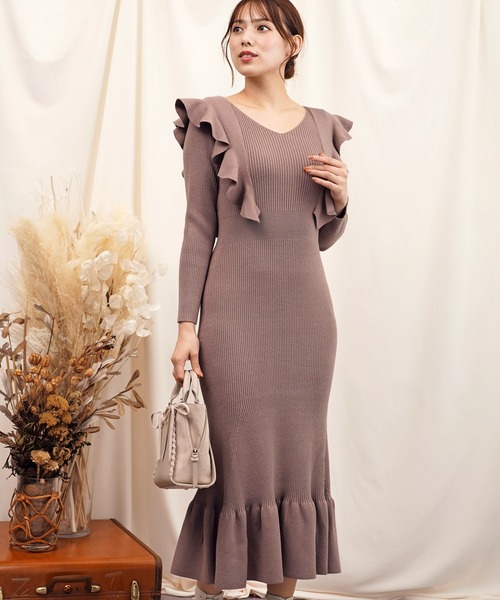 NOELA（ノエラ）の「フリルニットワンピ（ワンピース）」 - WEAR