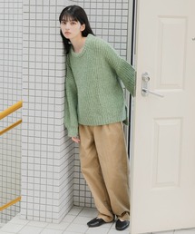 Muaj.ハイウエスト カジュアルチノパンツ