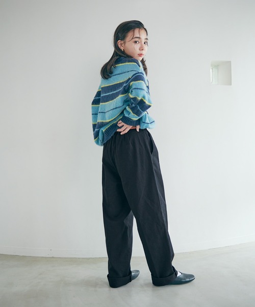 Dita Muaj.（ディータムアージュ）の「Muaj.ハイウエスト カジュアルチノパンツ（チノパンツ・レディース・ブラック/ベージュ/ネイビー・M/L）」の4枚目の写真