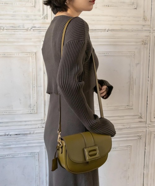 バックルデザインショルダーバッグ