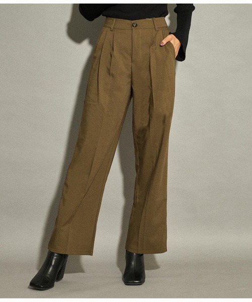 ANAP（アナップ）の「ベーシックルーズスラックスパンツ（スラックス・レディース・ブラック/ベージュ/ブラウン/ダークグレー・S/M）」の4枚目の写真