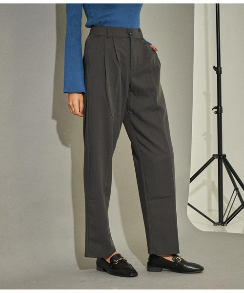 ANAP（アナップ）の「ベーシックルーズスラックスパンツ（スラックス・レディース・ブラック/ベージュ/ブラウン/ダークグレー・S/M）」の3枚目の写真