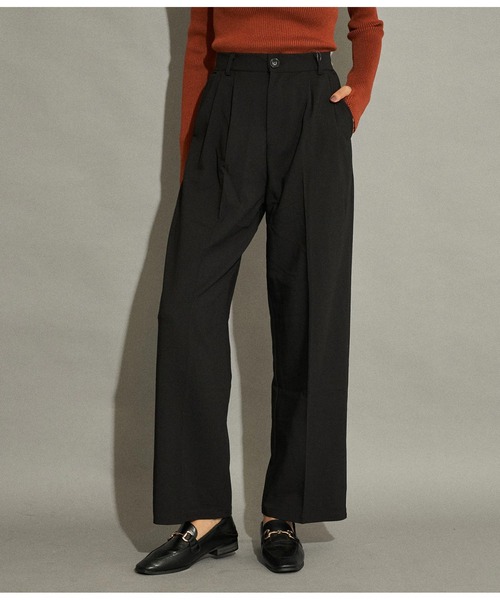 ANAP（アナップ）の「ベーシックルーズスラックスパンツ（スラックス・レディース・ブラック/ベージュ/ブラウン/ダークグレー・S/M）」の2枚目の写真