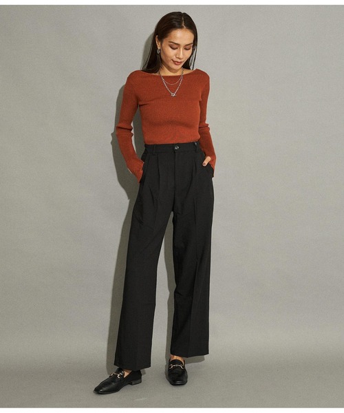 ANAP（アナップ）の「ベーシックルーズスラックスパンツ（スラックス・レディース・ブラック/ベージュ/ブラウン/ダークグレー・S/M）」の5枚目の写真