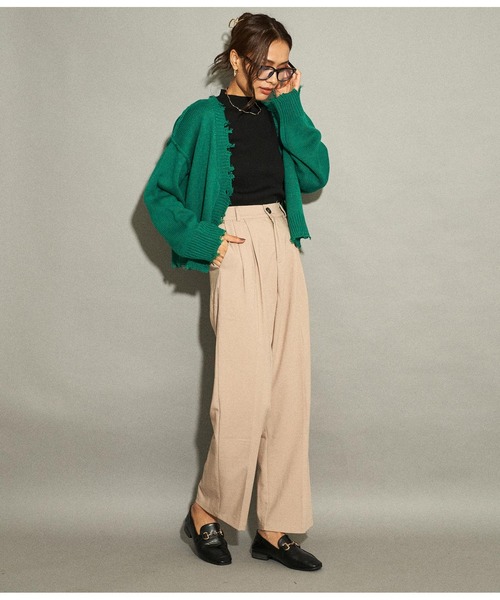 ANAP（アナップ）の「ベーシックルーズスラックスパンツ（スラックス・レディース・ブラック/ベージュ/ブラウン/ダークグレー・S/M）」の8枚目の写真