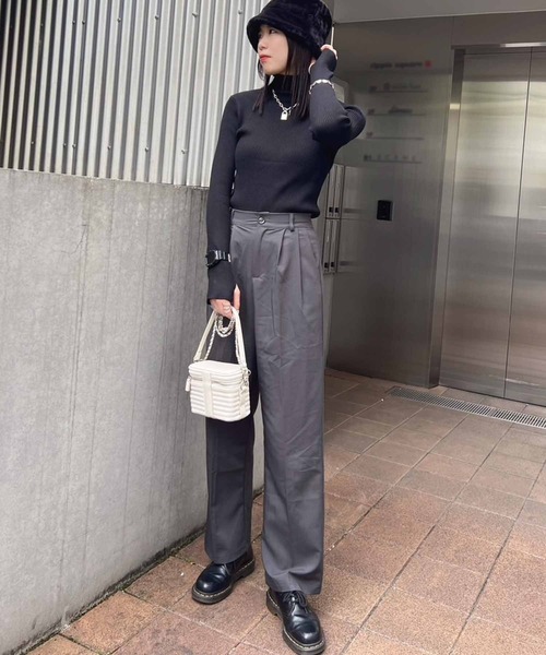 ANAP（アナップ）の「ベーシックルーズスラックスパンツ（スラックス・レディース・ブラック/ベージュ/ブラウン/ダークグレー・S/M）」の18枚目の写真