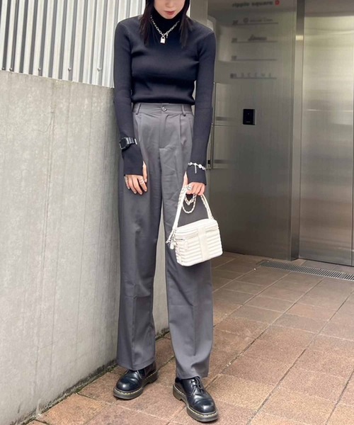 ANAP（アナップ）の「ベーシックルーズスラックスパンツ（スラックス・レディース・ブラック/ベージュ/ブラウン/ダークグレー・S/M）」の19枚目の写真