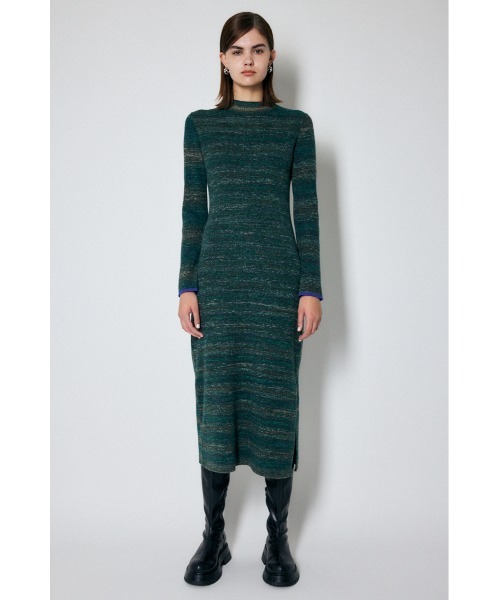 MOUSSY(マウジー)の「MIX COLOR KNIT ドレス(ワンピース・レディース・グリーン/ブラウン・2/1)」の3枚目の写真