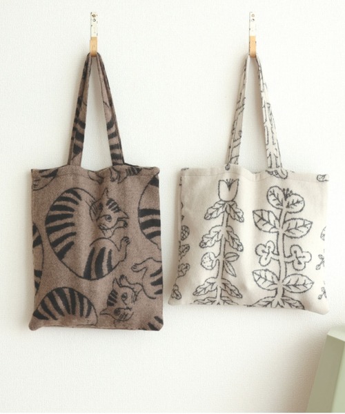 松尾ミユキ（マツオミユキ）の「松尾ミユキ/ジャガード/トートバッグ（トートバッグ・レディース・グレー/ブラウン/グリーン/ベージュ/ブルー/ベージュ系・ONE SIZE）」の10枚目の写真