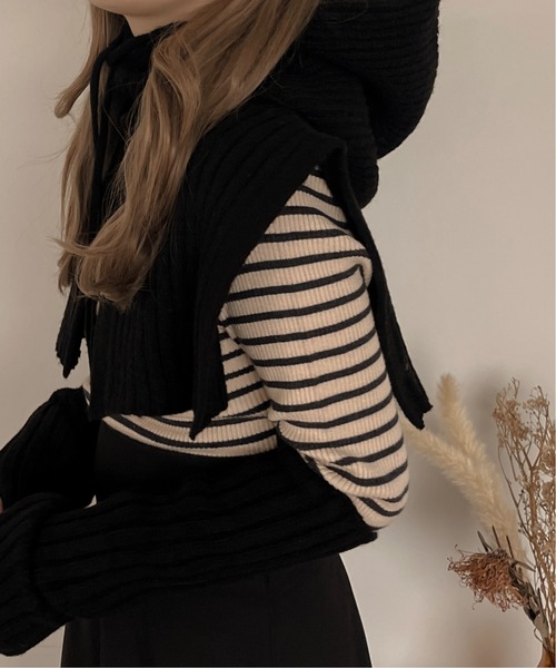 apres jour clair（アプレジュールクレア）の「【apres jour clair】バラクラバ＋アームウォーマー【ZOZOTOWN限定アイテム】（ネックウォーマー/スヌード・レディース・ブラック/アイボリー/ブラウン系その他・ﾌﾘ-）」の3枚目の写真