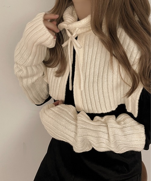 apres jour clair（アプレジュールクレア）の「【apres jour clair】バラクラバ＋アームウォーマー【ZOZOTOWN限定アイテム】（ネックウォーマー/スヌード・レディース・ブラック/アイボリー/ブラウン系その他・ﾌﾘ-）」の17枚目の写真