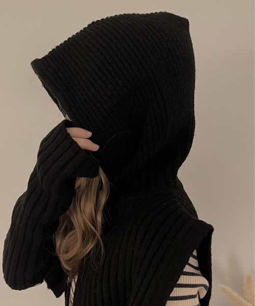apres jour clair（アプレジュールクレア）の「【apres jour clair】バラクラバ＋アームウォーマー【ZOZOTOWN限定アイテム】（ネックウォーマー/スヌード・レディース・ブラック/アイボリー/ブラウン系その他・ﾌﾘ-）」の8枚目の写真