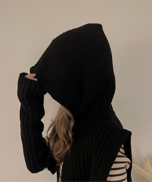 apres jour clair（アプレジュールクレア）の「【apres jour clair】バラクラバ＋アームウォーマー【ZOZOTOWN限定アイテム】（ネックウォーマー/スヌード・レディース・ブラック/アイボリー/ブラウン系その他・ﾌﾘ-）」の9枚目の写真