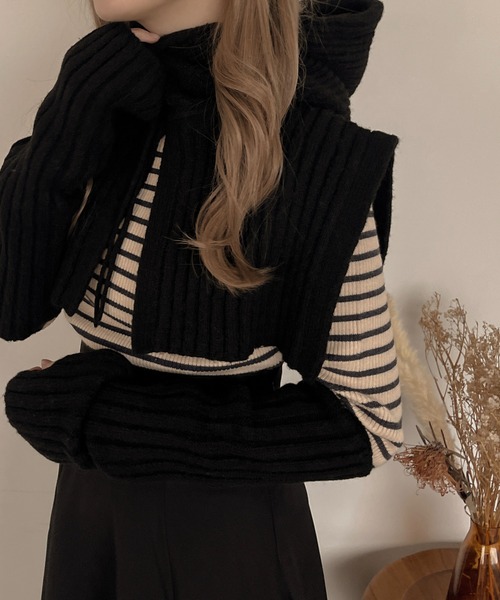 apres jour clair（アプレジュールクレア）の「【apres jour clair】バラクラバ＋アームウォーマー【ZOZOTOWN限定アイテム】（ネックウォーマー/スヌード・レディース・ブラック/アイボリー/ブラウン系その他・ﾌﾘ-）」の10枚目の写真