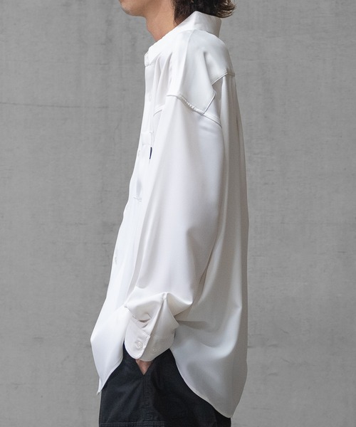 Naive magic（ナイーブマジック）の「【a】ナチュラルストレッチポリエステル ルーズサイズシャツ 無地/クレリック（シャツ/ブラウス・メンズ・その他/ホワイト/ベージュ/グリーン/ブラック/ブルー/ブラック系その他/ブルー系その他/グリーン系その他/ホワイト系その他/ベージュ系その他/ダークグレー/ブラック系1/ブルー系1/ホワイト系1/モカ/グレイッシュベージュ/ブルー系その他2/ブラウン系1・LARGE/MEDIUM/X-LARGE）」の22枚目の写真