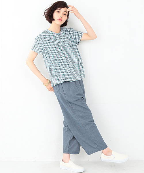 BEAMS BOY(ビームスボーイ)の「○BEAMS BOY / チェック 後ろボタン ショートスリーブ シャツ(シャツ/ブラウス・レディース・レッド/グリーン/ライトブルー・ONE SIZE)」の17枚目の写真