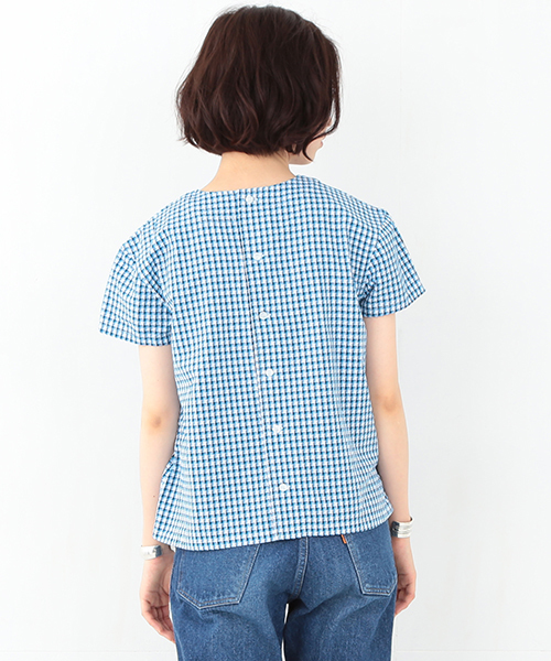 BEAMS BOY(ビームスボーイ)の「○BEAMS BOY / チェック 後ろボタン ショートスリーブ シャツ(シャツ/ブラウス・レディース・レッド/グリーン/ライトブルー・ONE SIZE)」の19枚目の写真