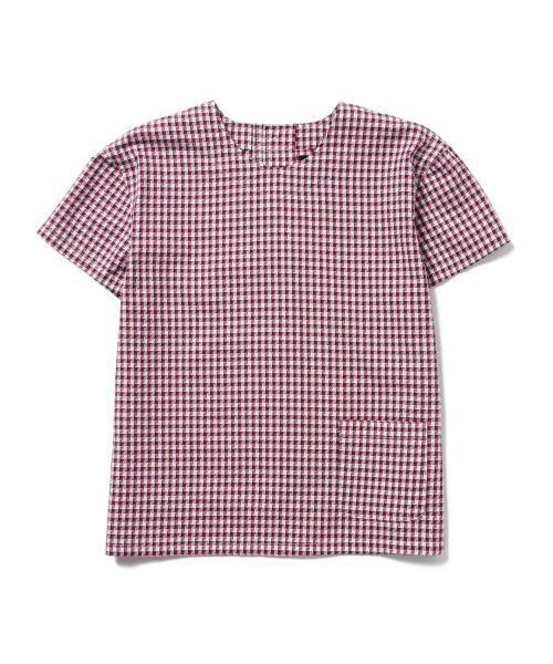 BEAMS BOY(ビームスボーイ)の「○BEAMS BOY / チェック 後ろボタン ショートスリーブ シャツ(シャツ/ブラウス・レディース・レッド/グリーン/ライトブルー・ONE SIZE)」の4枚目の写真