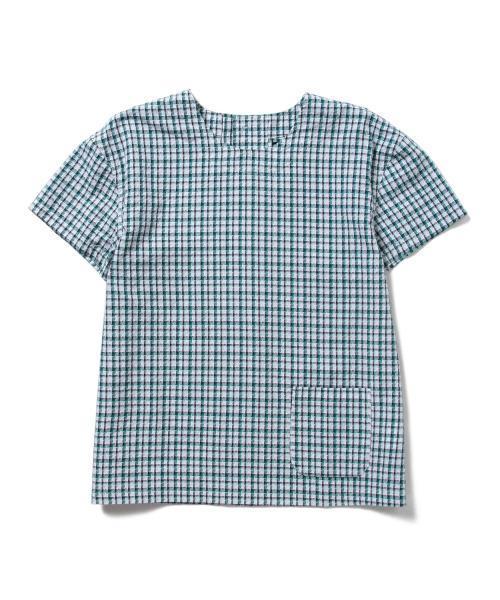 BEAMS BOY(ビームスボーイ)の「○BEAMS BOY / チェック 後ろボタン ショートスリーブ シャツ(シャツ/ブラウス・レディース・レッド/グリーン/ライトブルー・ONE SIZE)」の6枚目の写真