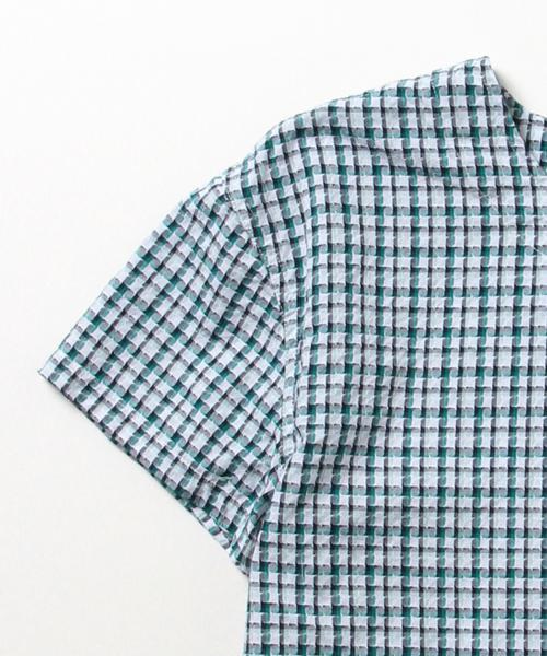 BEAMS BOY(ビームスボーイ)の「○BEAMS BOY / チェック 後ろボタン ショートスリーブ シャツ(シャツ/ブラウス・レディース・レッド/グリーン/ライトブルー・ONE SIZE)」の14枚目の写真