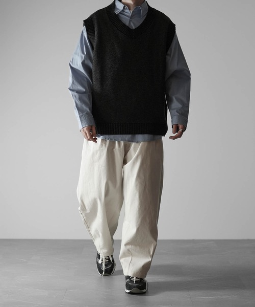 RUUBON（ルーボン）の「【RUUBON】７G melange knit vest /７G メランジ ニットベスト（ベスト・メンズ・グレー/ブラック/ベージュ・S/M/L）」の5枚目の写真