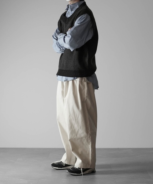 RUUBON（ルーボン）の「【RUUBON】７G melange knit vest /７G メランジ ニットベスト（ベスト・メンズ・グレー/ブラック/ベージュ・S/M/L）」の7枚目の写真