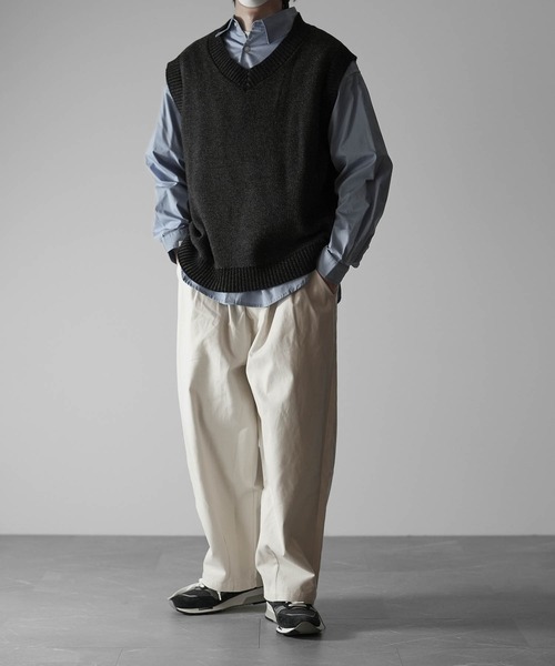 RUUBON（ルーボン）の「【RUUBON】７G melange knit vest /７G メランジ ニットベスト（ベスト・メンズ・グレー/ブラック/ベージュ・S/M/L）」の6枚目の写真