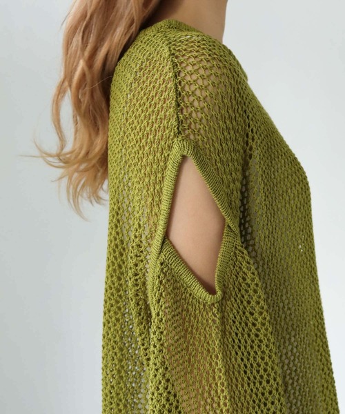 HER CLOSET(ハークローゼット)の「【shemoshelly】WEB限定カットアウト透かし編みメッシュニットトップス(ニット/セーター・レディース・ブラウン/ブラック/アイボリー/カーキ・M)」の15枚目の写真