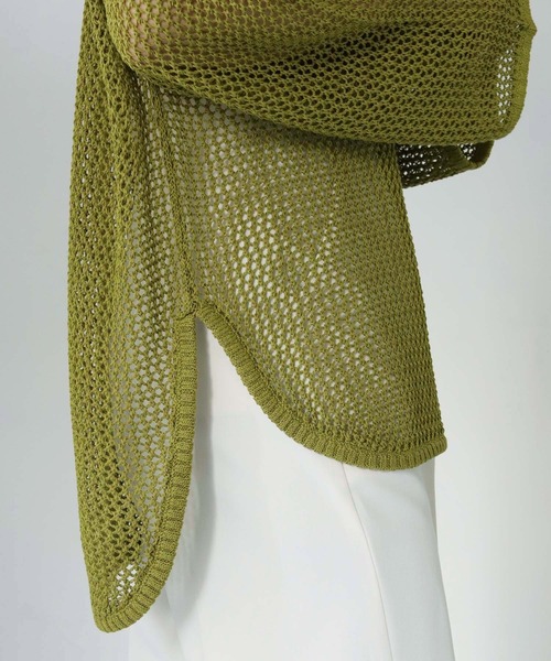 HER CLOSET(ハークローゼット)の「【shemoshelly】WEB限定カットアウト透かし編みメッシュニットトップス(ニット/セーター・レディース・ブラウン/ブラック/アイボリー/カーキ・M)」の16枚目の写真