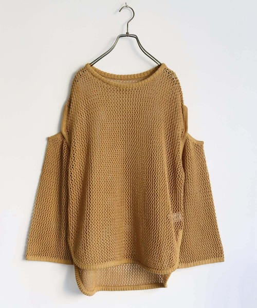 HER CLOSET(ハークローゼット)の「【shemoshelly】WEB限定カットアウト透かし編みメッシュニットトップス(ニット/セーター・レディース・ブラウン/ブラック/アイボリー/カーキ・M)」の18枚目の写真