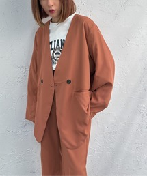 袖スリットノーカラージャケット【ZOZOTOWN限定アイテム】 【SETUP着用可能】