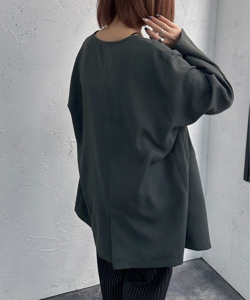 apres jour mignon(アプレジュールミニョン)の「袖スリットノーカラージャケット【ZOZOTOWN限定アイテム】 【SETUP着用可能】(テーラードジャケット・レディース・グリーン系その他/オレンジ/ブラック・フリー/X-LARGE)」の18枚目の写真