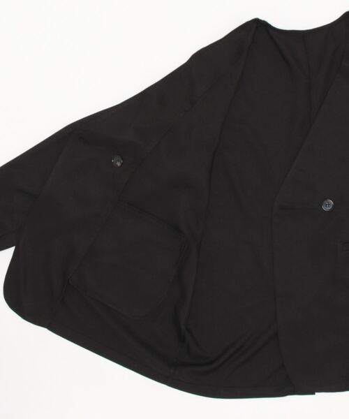 apres jour mignon(アプレジュールミニョン)の「袖スリットノーカラージャケット【ZOZOTOWN限定アイテム】 【SETUP着用可能】(テーラードジャケット・レディース・グリーン系その他/オレンジ/ブラック・フリー/X-LARGE)」の4枚目の写真