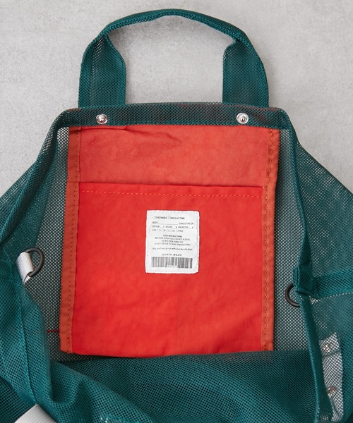 EARTH MADE(アースメイド)の「HOLIDAY MESH TOTE M ホリデイ メッシュトート(トートバッグ・レディース・グレー/グリーン/ネイビー・フリー)」の4枚目の写真