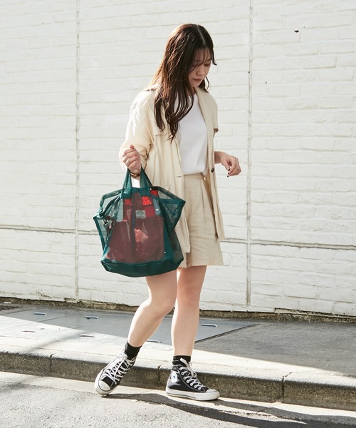 EARTH MADE(アースメイド)の「HOLIDAY MESH TOTE M ホリデイ メッシュトート(トートバッグ・レディース・グレー/グリーン/ネイビー・フリー)」の9枚目の写真