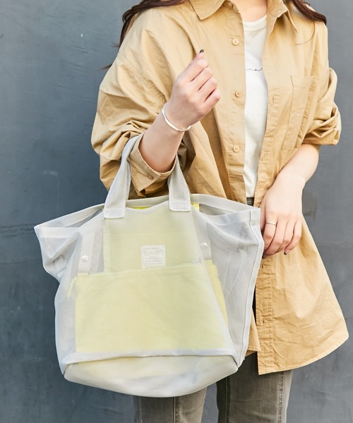 EARTH MADE(アースメイド)の「HOLIDAY MESH TOTE M ホリデイ メッシュトート(トートバッグ・レディース・グレー/グリーン/ネイビー・フリー)」の16枚目の写真