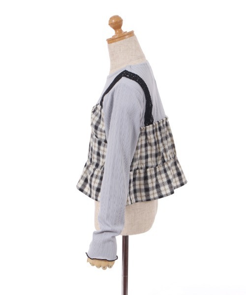 axes femme（アクシーズファム）の「チェックリボンビスチェ風プルオーバー（Tシャツ/カットソー・キッズ・ブラック/ピンク・MEDIUM/LARGE/SMALL/XX-LARGE/X-LARGE）」の18枚目の写真