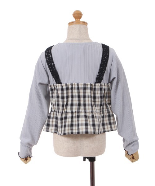 axes femme（アクシーズファム）の「チェックリボンビスチェ風プルオーバー（Tシャツ/カットソー・キッズ・ブラック/ピンク・MEDIUM/LARGE/SMALL/XX-LARGE/X-LARGE）」の17枚目の写真