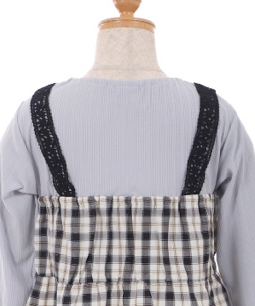 axes femme（アクシーズファム）の「チェックリボンビスチェ風プルオーバー（Tシャツ/カットソー・キッズ・ブラック/ピンク・MEDIUM/LARGE/SMALL/XX-LARGE/X-LARGE）」の11枚目の写真