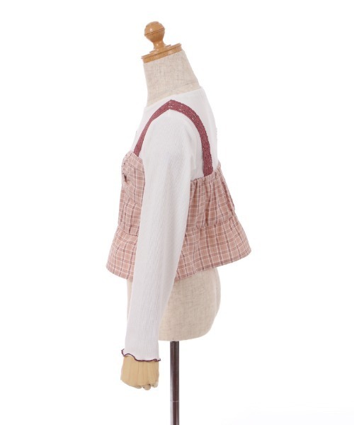 axes femme（アクシーズファム）の「チェックリボンビスチェ風プルオーバー（Tシャツ/カットソー・キッズ・ブラック/ピンク・MEDIUM/LARGE/SMALL/XX-LARGE/X-LARGE）」の8枚目の写真