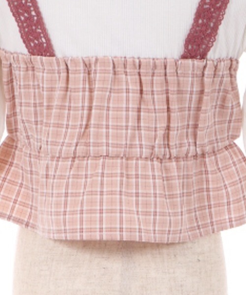 axes femme（アクシーズファム）の「チェックリボンビスチェ風プルオーバー（Tシャツ/カットソー・キッズ・ブラック/ピンク・MEDIUM/LARGE/SMALL/XX-LARGE/X-LARGE）」の22枚目の写真