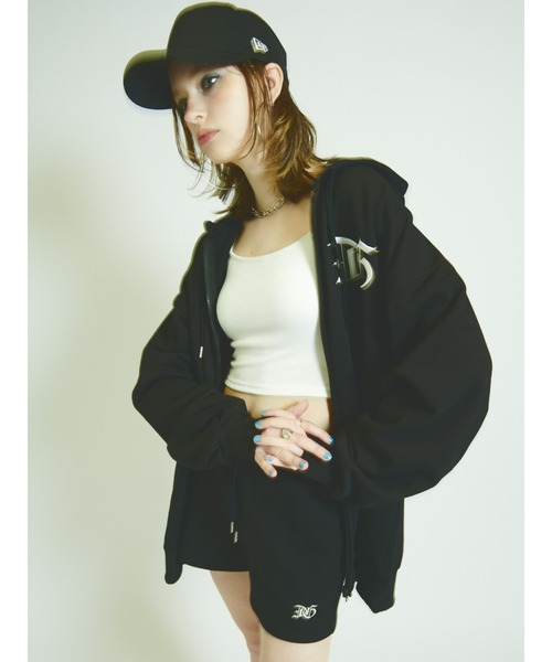 Bristol ロゴ刺繍 黒 スウェットショートパンツ 新品タグ付き EGOIST（エゴイスト）の「ロゴ刺繍スウェットショートパンツ