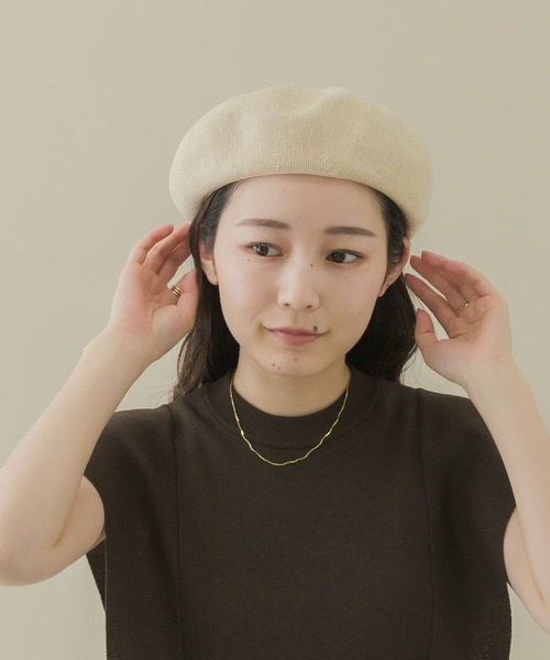 SMELLY（スメリー）の「サーモベレー（ハンチング/ベレー帽・レディース・ブラック/モカ/アイボリー・-）」の4枚目の写真