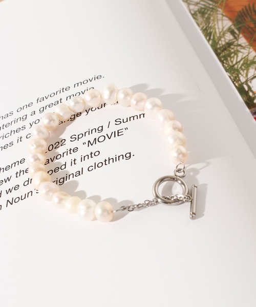 ALWAYS GOOD TIME(オルウェイズグッドタイム)の「【ALWAYS GOOD TIME】天然バロックパールブレスレット(ブレスレット・レディース・シルバー系2/ゴールド系1/ゴールド系2/シルバー系1・F)」の2枚目の写真