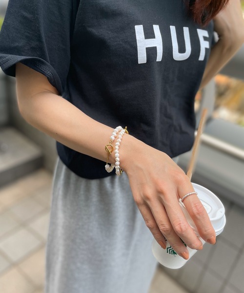 ALWAYS GOOD TIME(オルウェイズグッドタイム)の「【ALWAYS GOOD TIME】天然バロックパールブレスレット(ブレスレット・レディース・シルバー系2/ゴールド系1/ゴールド系2/シルバー系1・F)」の14枚目の写真