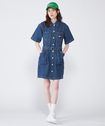  jeans トミージーンズ　ノースリーブ　ワンピース　xs トミージーンズ TOMMY JEANS ノースリーブベルテッドジップ